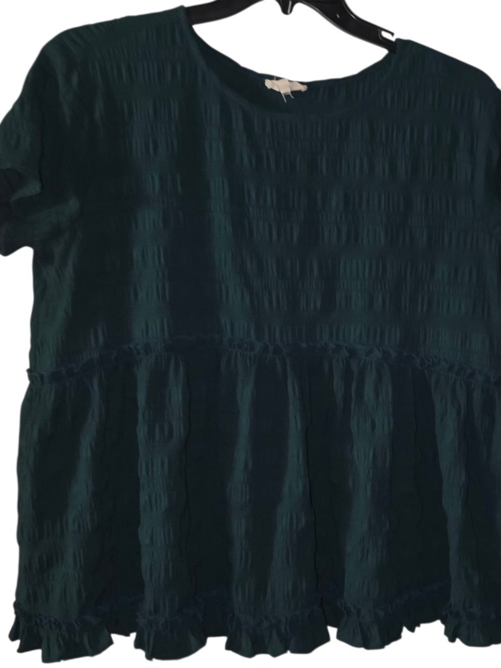 Entro Short Sleeve Hunter Green Blouse Size Medium